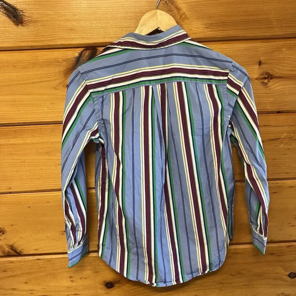 Ralph Lauren Shirt Boys Medium 10-12 Striped Button Down Long Sleeve Dress Shirt